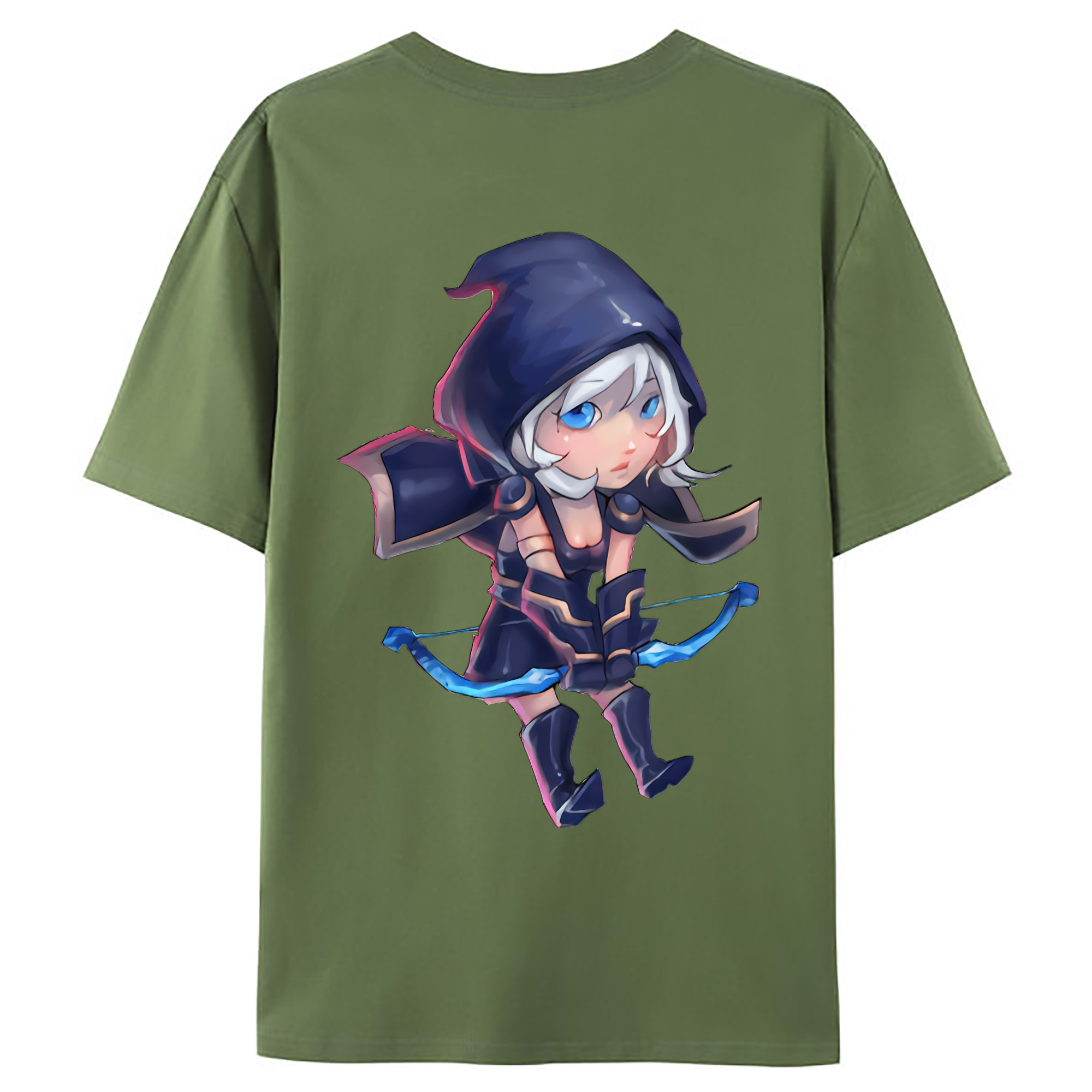 （画像用） リーグ・オブ・レジェンド League of Legends LOL 綿100％ メンズ半袖Tシャツ（バックプリント） 通気性